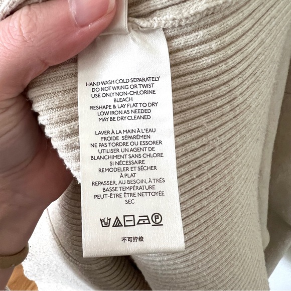 Free People Oversized Cream Sweater Midi Dress with Balloon Sleeves - Picture 9 of 11